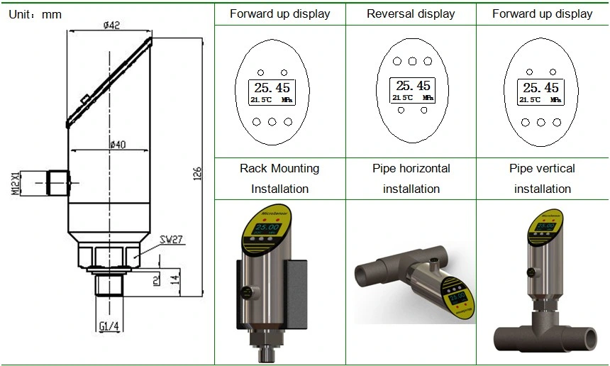 IP65 Intelligent OLED Display PNP Relay Customized Pressure Switch for Water MPM5581