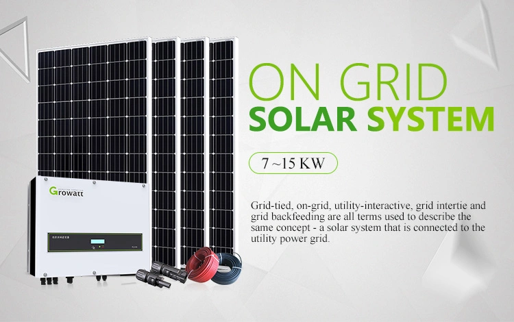 10kw Home Grid Tied Solar Energy System with Growatt Three Phase Inverter