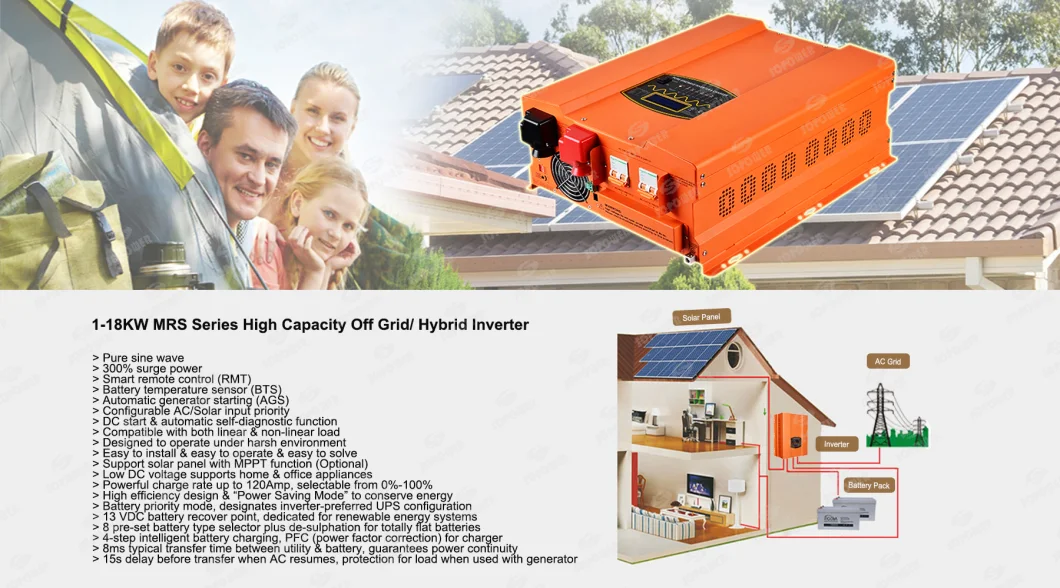 Hybrid off Grid Solar System Inverter 1000W with 40A 60A MPPT Solar Charger