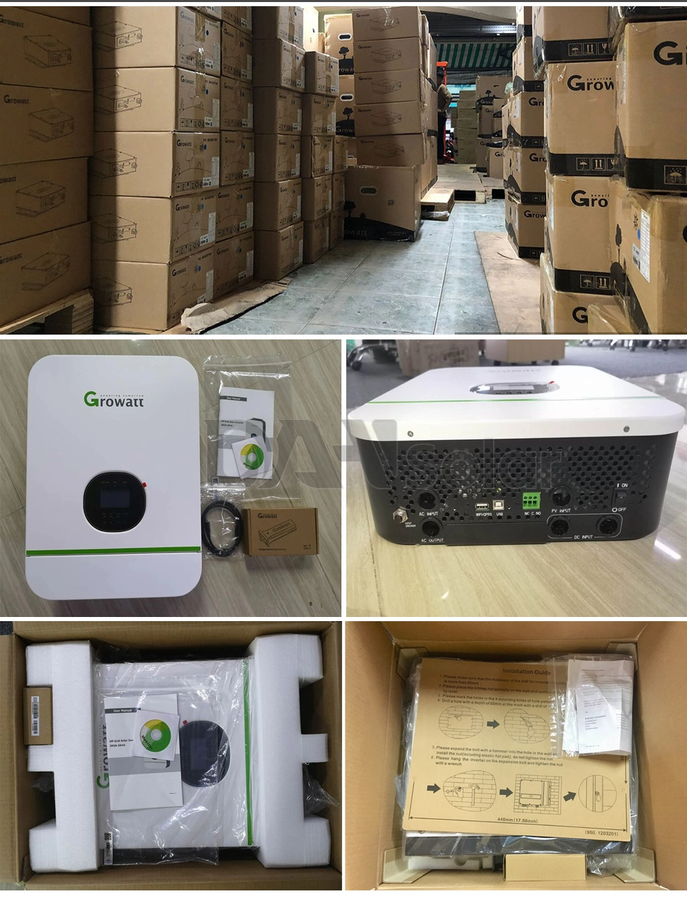 Growatt 2kw 3kw 5kw 10kw 20kw 30kw Growatt Solar Inverter on Grid Electric Power Inverter