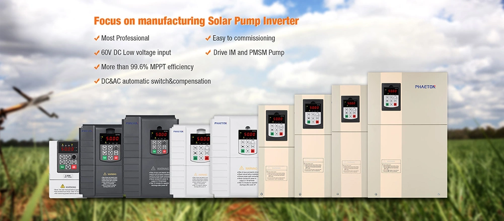 MPPT Solar Water Pump Inverters Drive 0.75kw 1.5kw 2.2kw Single Phase Three Phase Solar Pump Inverter for Irrigation System