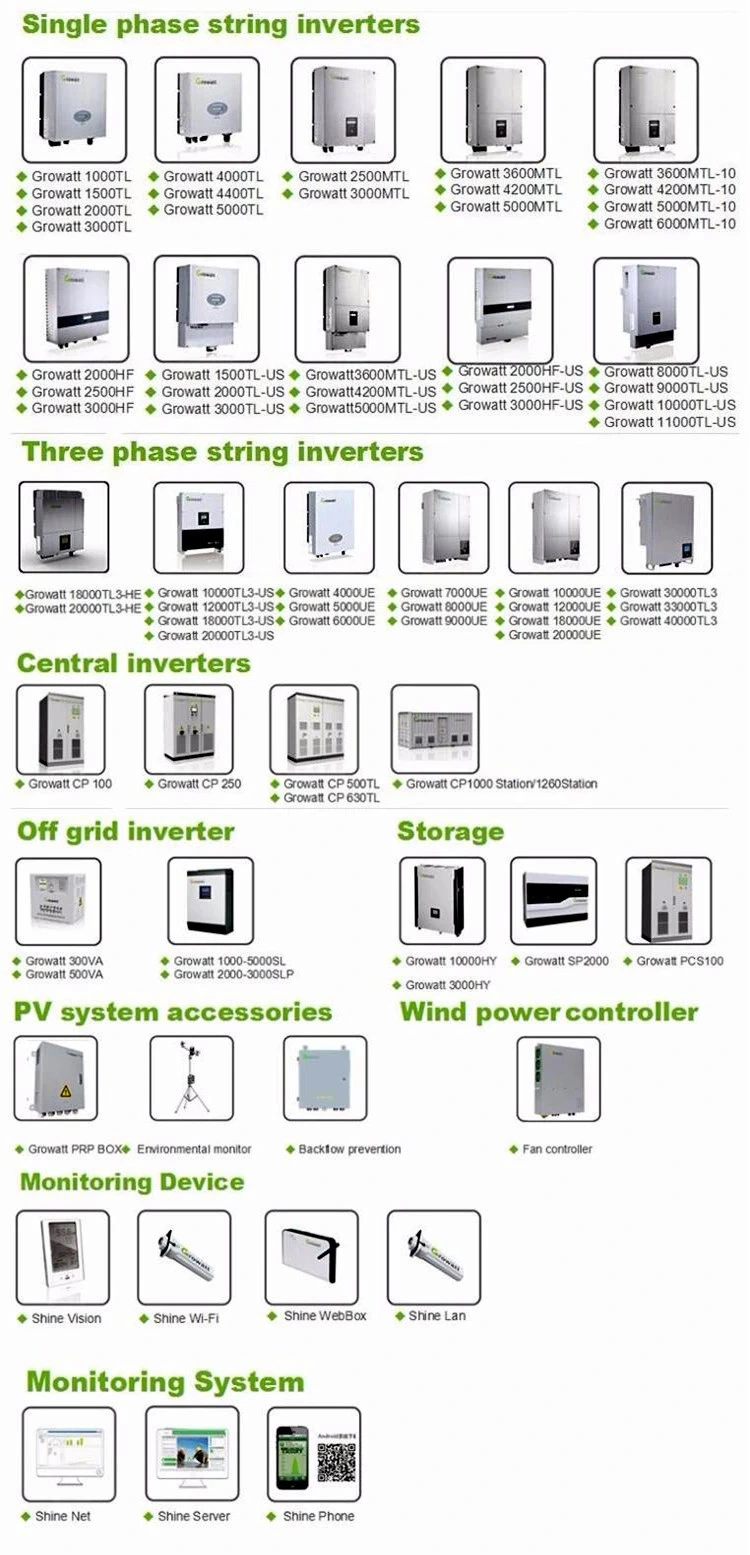on Grid System Inverter 5000W Grid Tie Inverter Growatt Power System Inverter