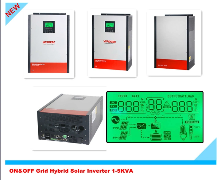 on/off Hybrid Solar Inverter 3-5kw 220V with 120A MPPT 3000W DC AC Inverter