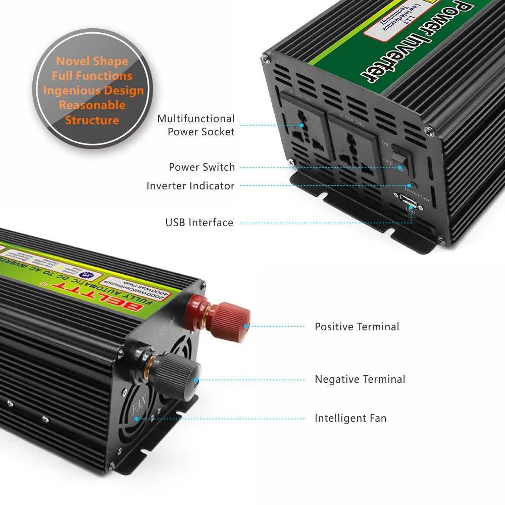 High Frequency 2000W Modified Sine Wave DC to AC Inverter Car Solar Power Inverter