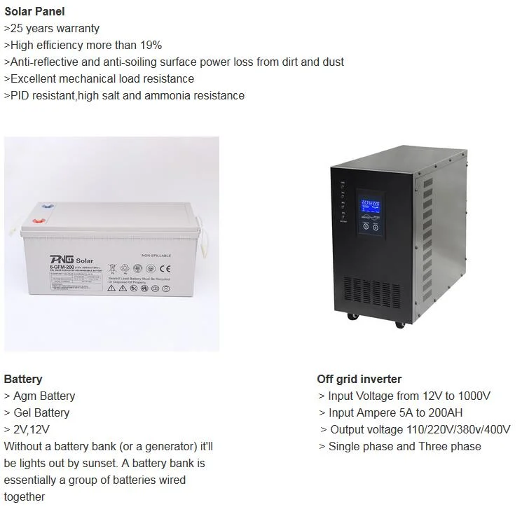 10kw Solar Power System off Grid Solar Panel Controller Inverter Cable Solar System