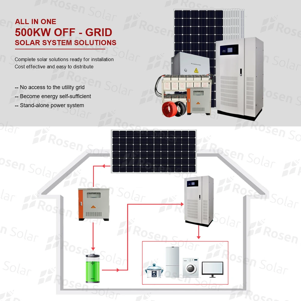 Rosen Design off Grid Inverter 500kw Solar Power System