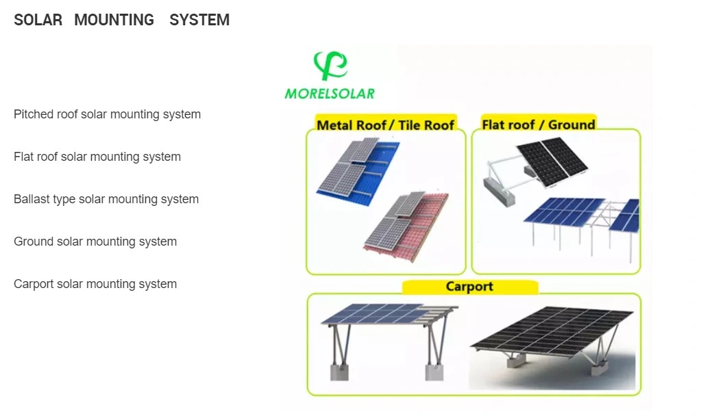 Morel 10kw 20kw 30kw 40kw 50kw Hybrid Solar Energy System with Battery and Inverter