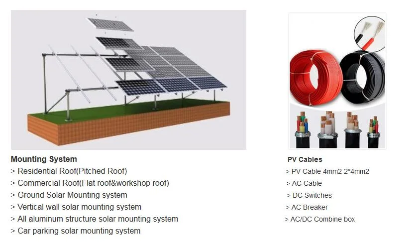 10kw Solar Power System off Grid Solar Panel Controller Inverter Cable Solar System