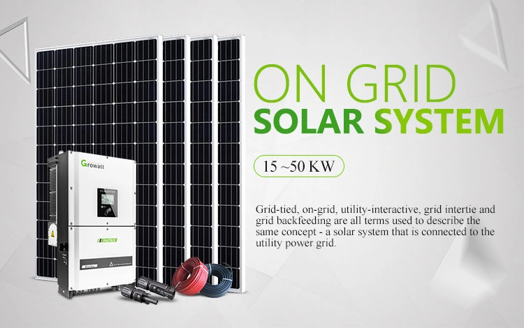 Sk Grid Tie 30kw Solar Power System with Growatt on Grid Inverter