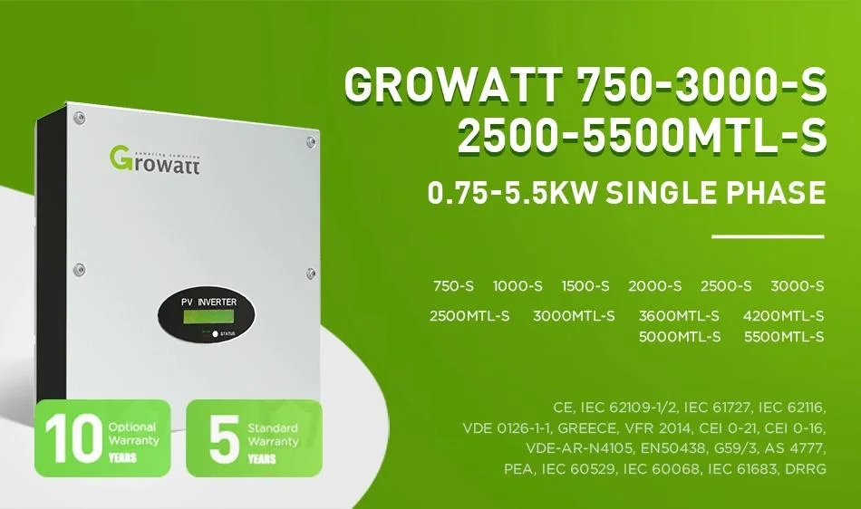 2074 Growatt Inverter 9kw on Grid Inverter 9000W Grid Tied Solar Power System Home