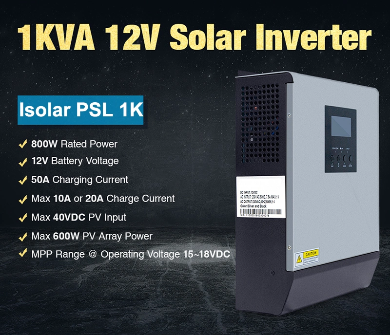 1kw 12V Solar Hybrid Inverter 220V Pure Sine Wave PWM