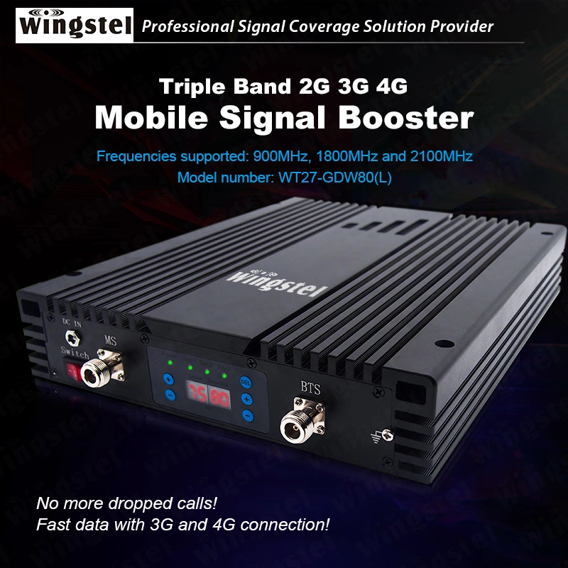 Intelligent GSM 3G Lte WiFi Repeater Internet Mobile Signal Booster RF Black High Power Amplifier