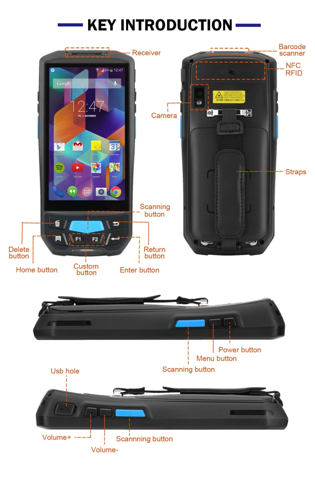 Portable Mobile Android Rugged PDA PDT Scanner Portable Data Terminal Price Data Collector