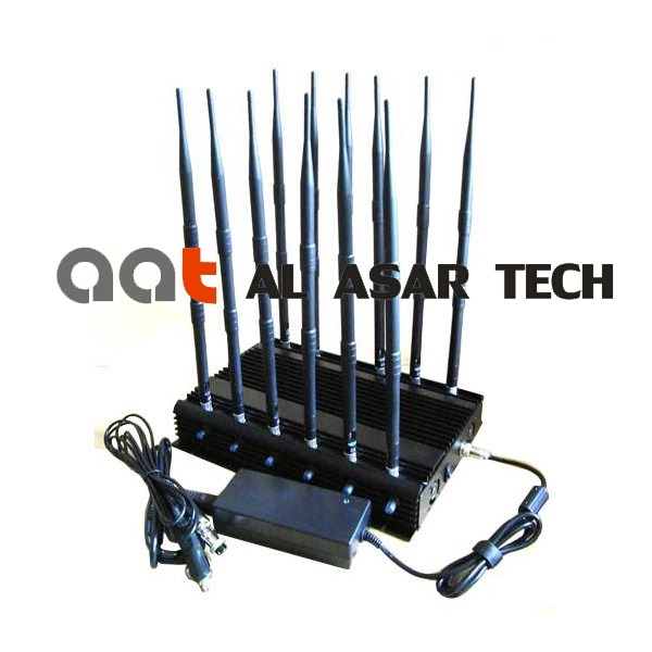 12 Antennas Power Adjustable Powerful Cellphone/GPS/WiFi Signal Jammer, Mobile Signal Jammer/Signal Blocker
