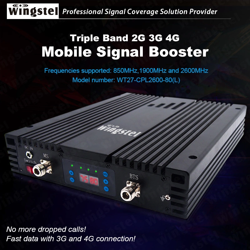 27dBm 5000m2 Triband Phone Signal Repeater Wtih AGC