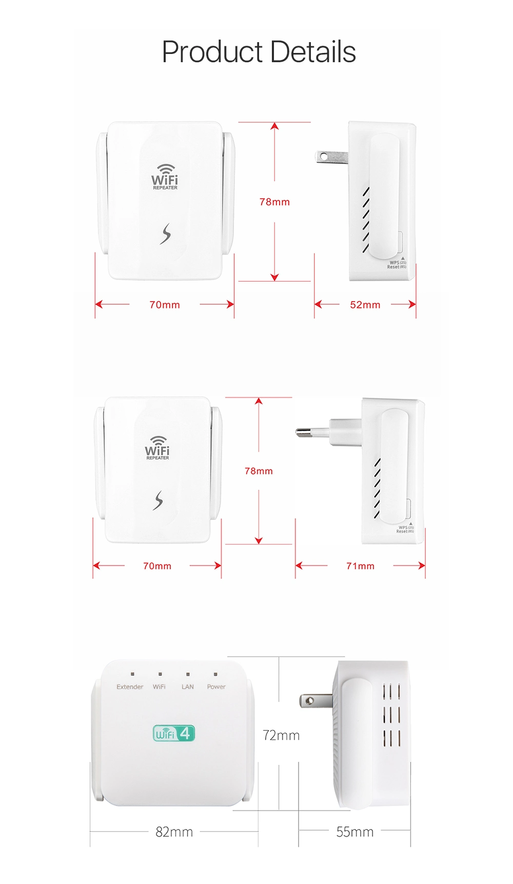Lyngou LG527 WiFi Signal Booster Range Extender Repeater 300m Network Amplifier Network Router WiFi Repeater Extender