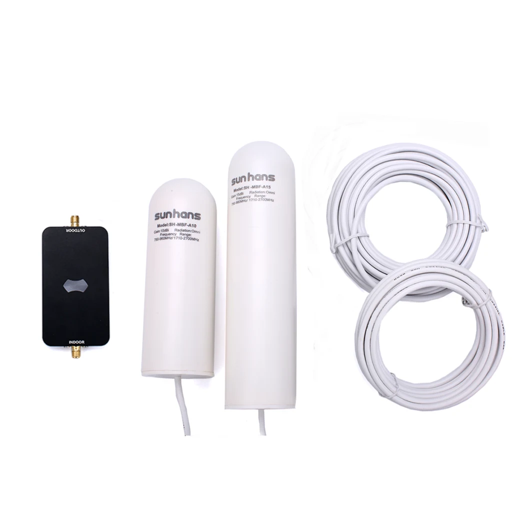 Sunhans Dual-Band Mobile Repeater Egsm 900/2100MHz 2g 3G 4G Lte 15dBm Internet Cellular Signal Booster with Antenna for Home
