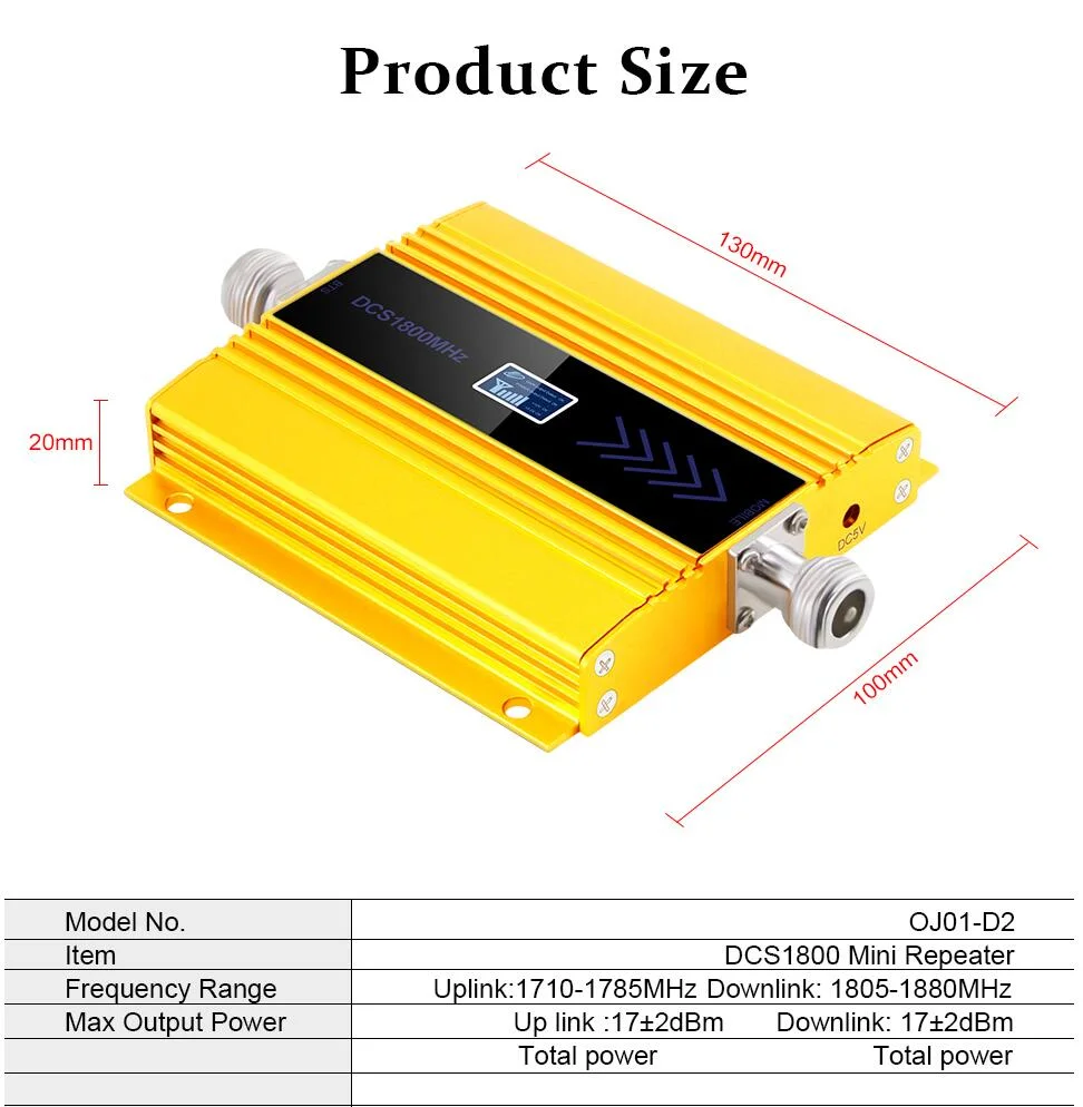 GSM Repeater 1800MHz 4G Cellular Cell Signal Amplifier Booster