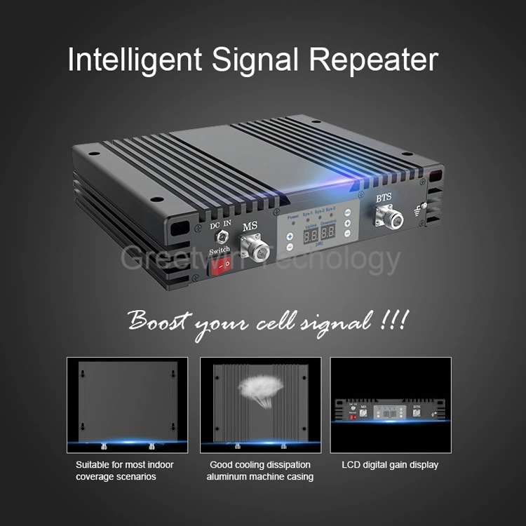 23dBm CDMA800MHz Dcs1800MHz Dual Band Repeater 2g 4G Mobile Signal Booster Cell Phone Signal Amplifier