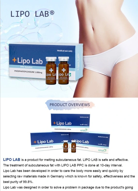 Korea Lipo Lab Ppc Slimming Solution Lipolysis Injection for Melting Subcutaneous Fat