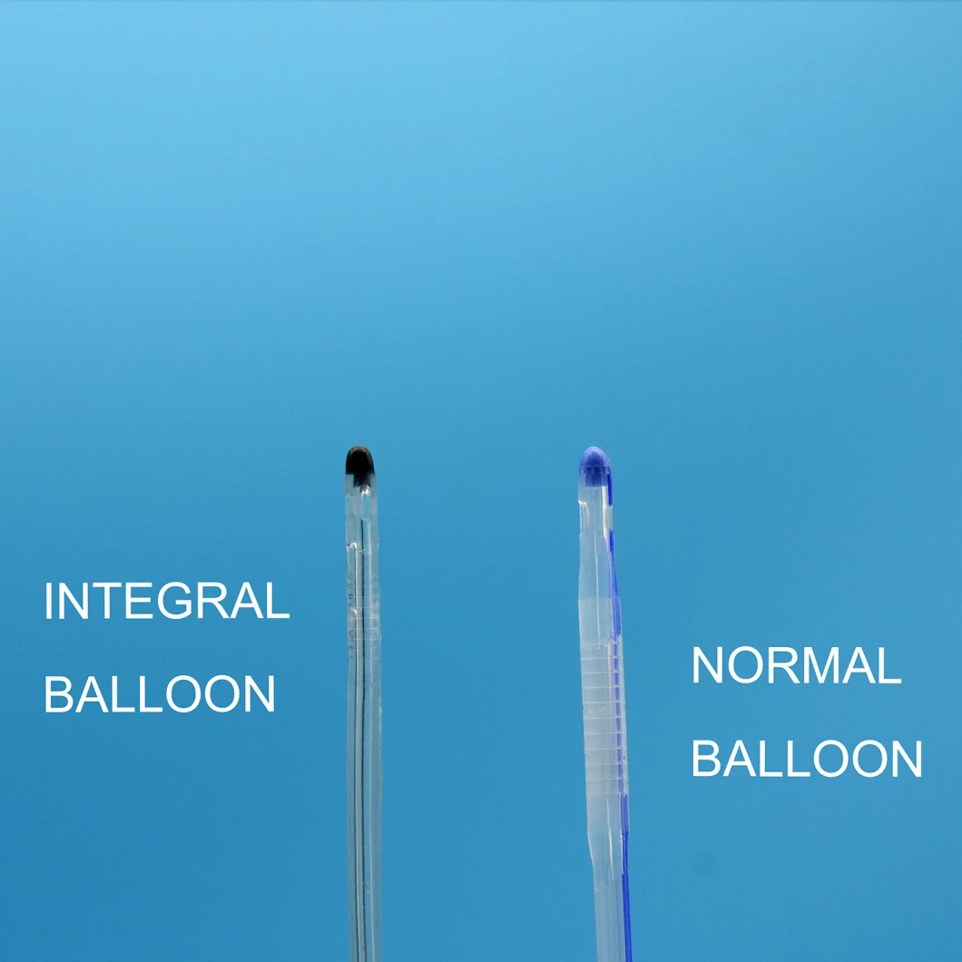 Integrated Flat Balloon Silicone Foley Catheter with Unibal Integral Balloon Technology Round Tipped Urethral Use