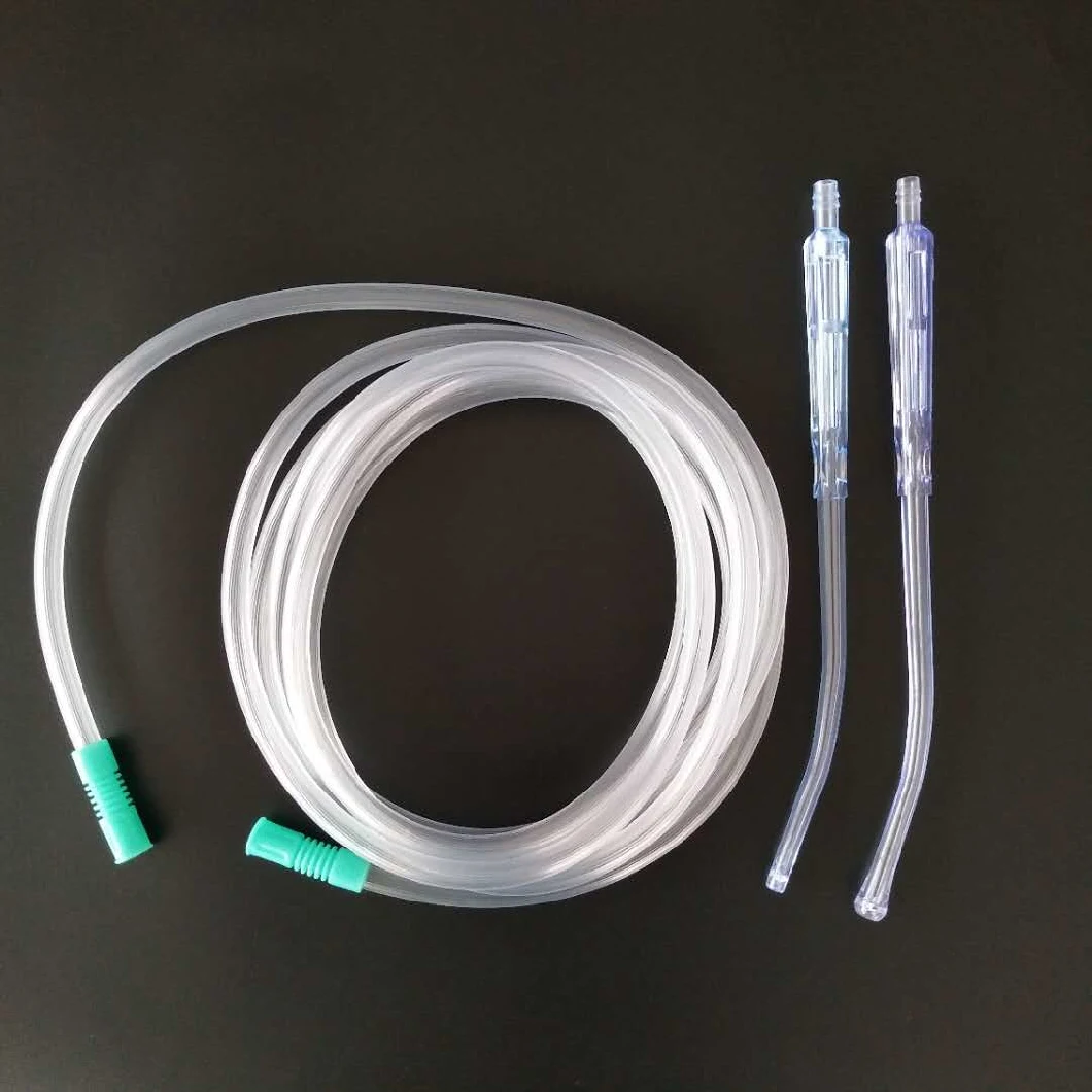 High Quality Suction Connection Tube with Yankauer Handle (Crown Tip/Plain Tip)