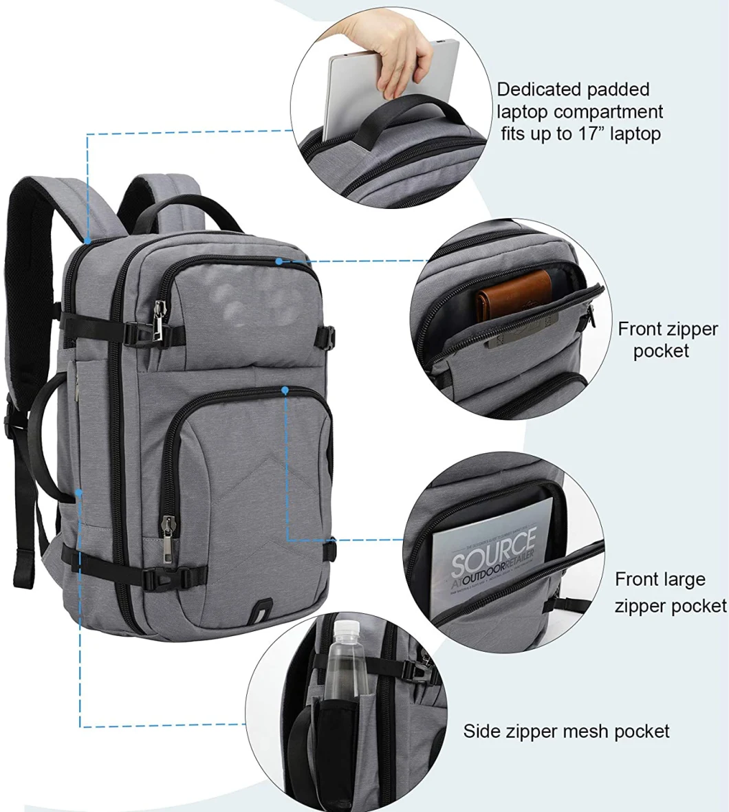 Anti-Theft Men Women Travel Backpack External USB Charge Port Laptop School Bag