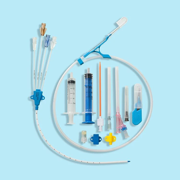 Disposable Medical Triple Lumen CVC Central Venous Catheter Simple Package Kit