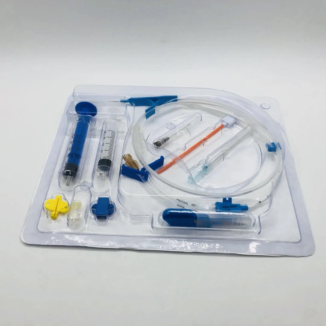 Disposable Medical Double Lumen CVC Central Venous Catheter Simple Package Kit