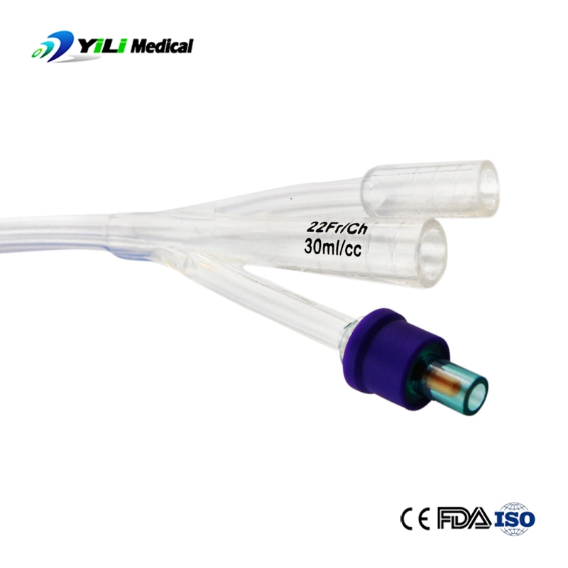 3 Way Silicone Foley Catheter Urology Urinary Catheter with CE