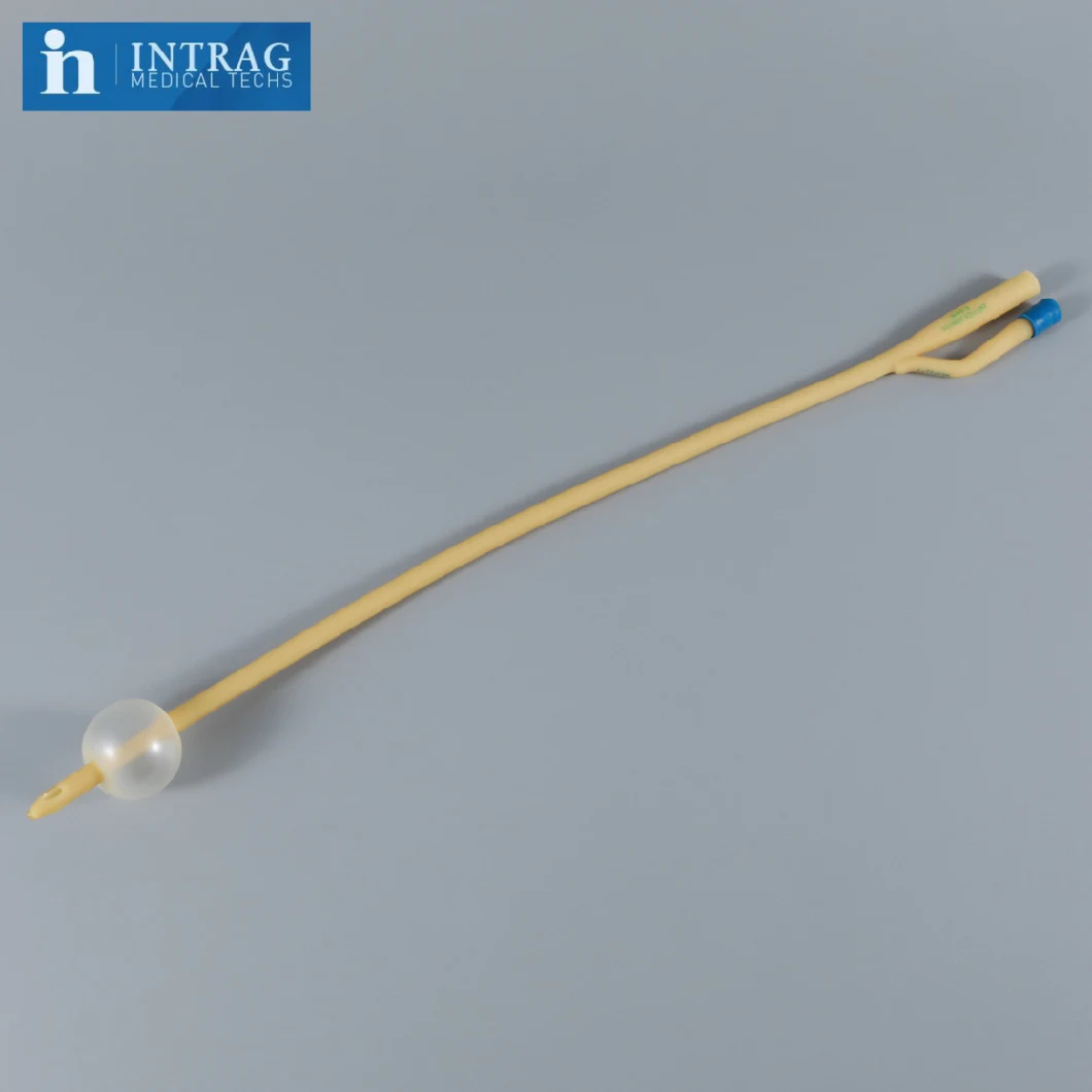 Factory Foley Catheter 100% Silicone Coated Latex Foley Catheter, Foley Balloon Catheter 1way, 2way, 3way with CE ISO Approval Intrag