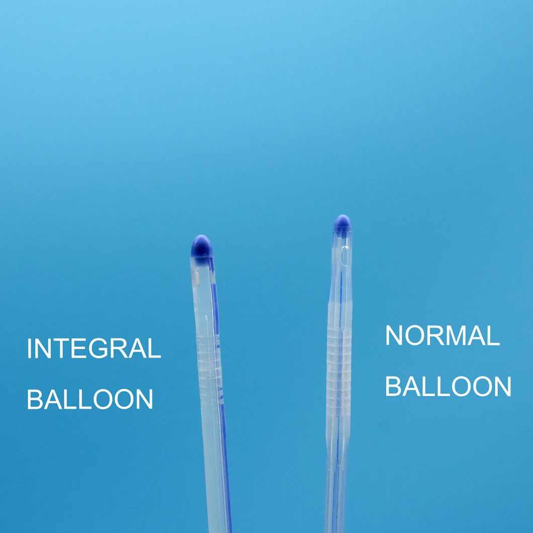 Integrated Flat Balloon Silicone Foley Catheter with Unibal Integral Balloon Technology Round Tipped Urethral Use