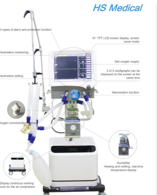 Vg70 510s S1100 R50 Hospital Medical ICU Respirator Invasive Non-Invasive Ventilators