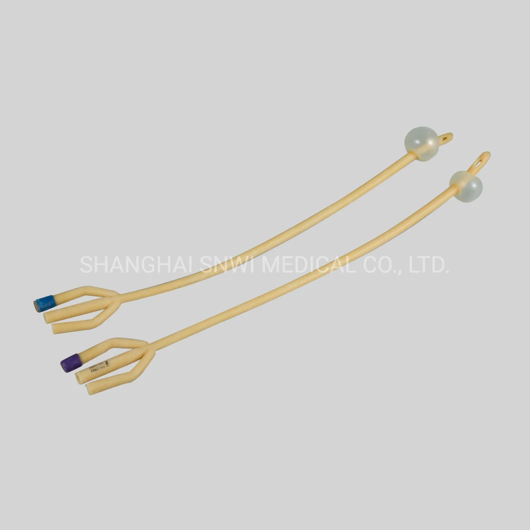 Medical Disposable Sterile 3-Way 100% Silicone Foley Balloon Urine Catheter/Suction Catheter/Urinary Catheter