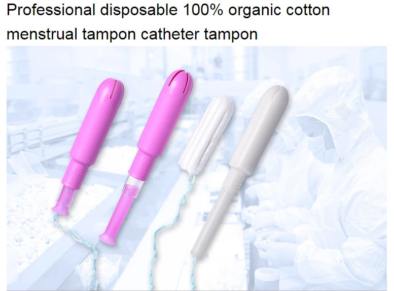 Professional Disposable 100% Organic Cotton Menstrual Tampon Catheter Tampon Women Period Tampon Virgin Tampons Clean Point Tampon