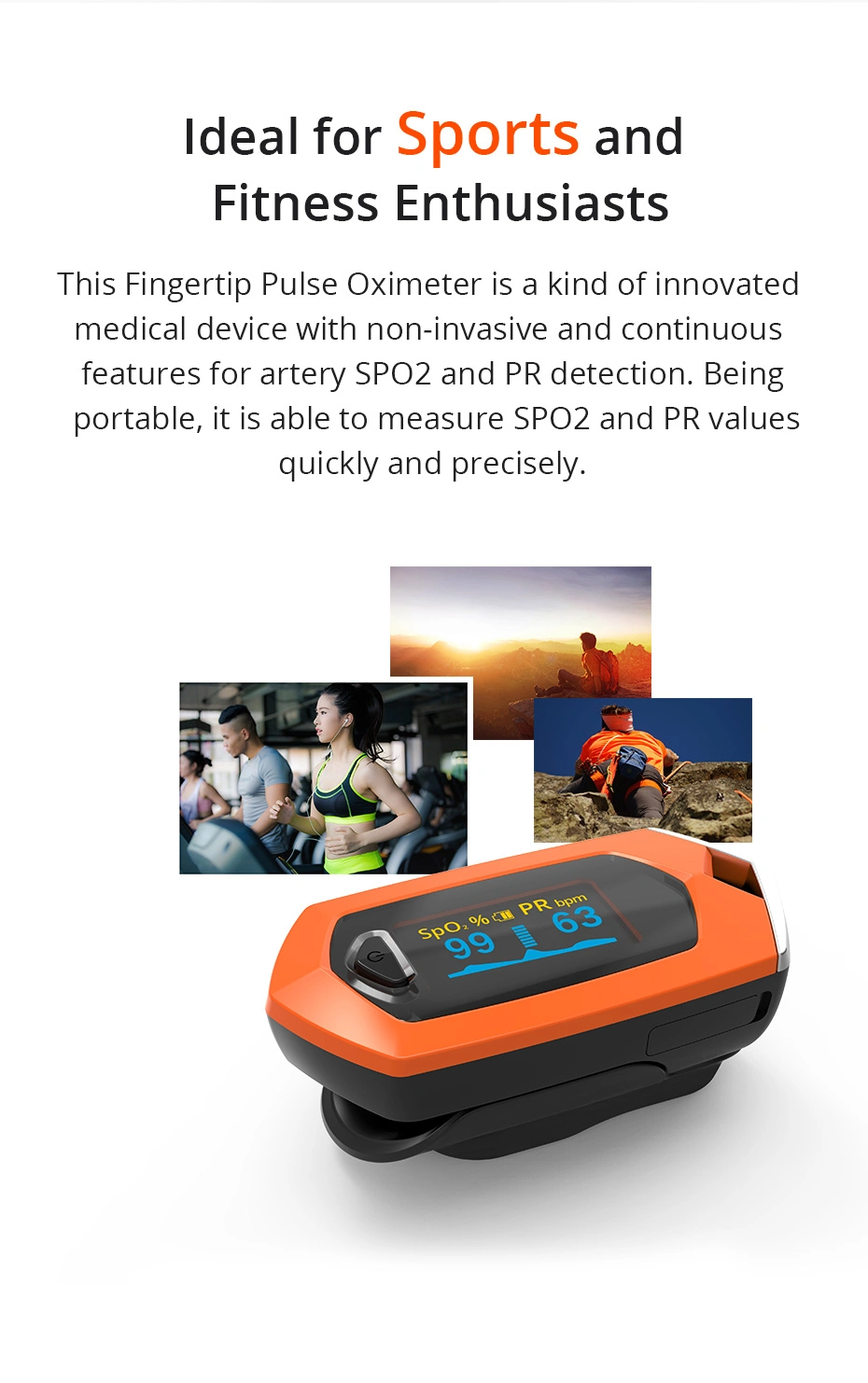 Hot Sale Hospital Products Medcial Equipment Patient Non-Invasive Pulse Oximeter (MSLXY15)