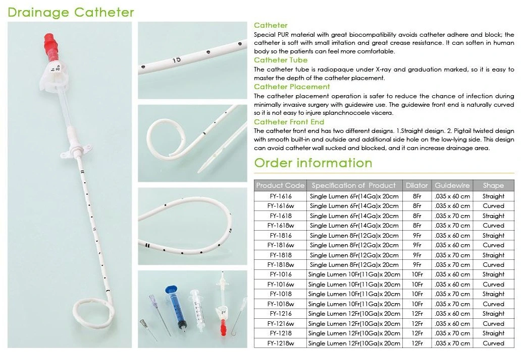 Disposable Surgical Medical Urological Drainage Catheter