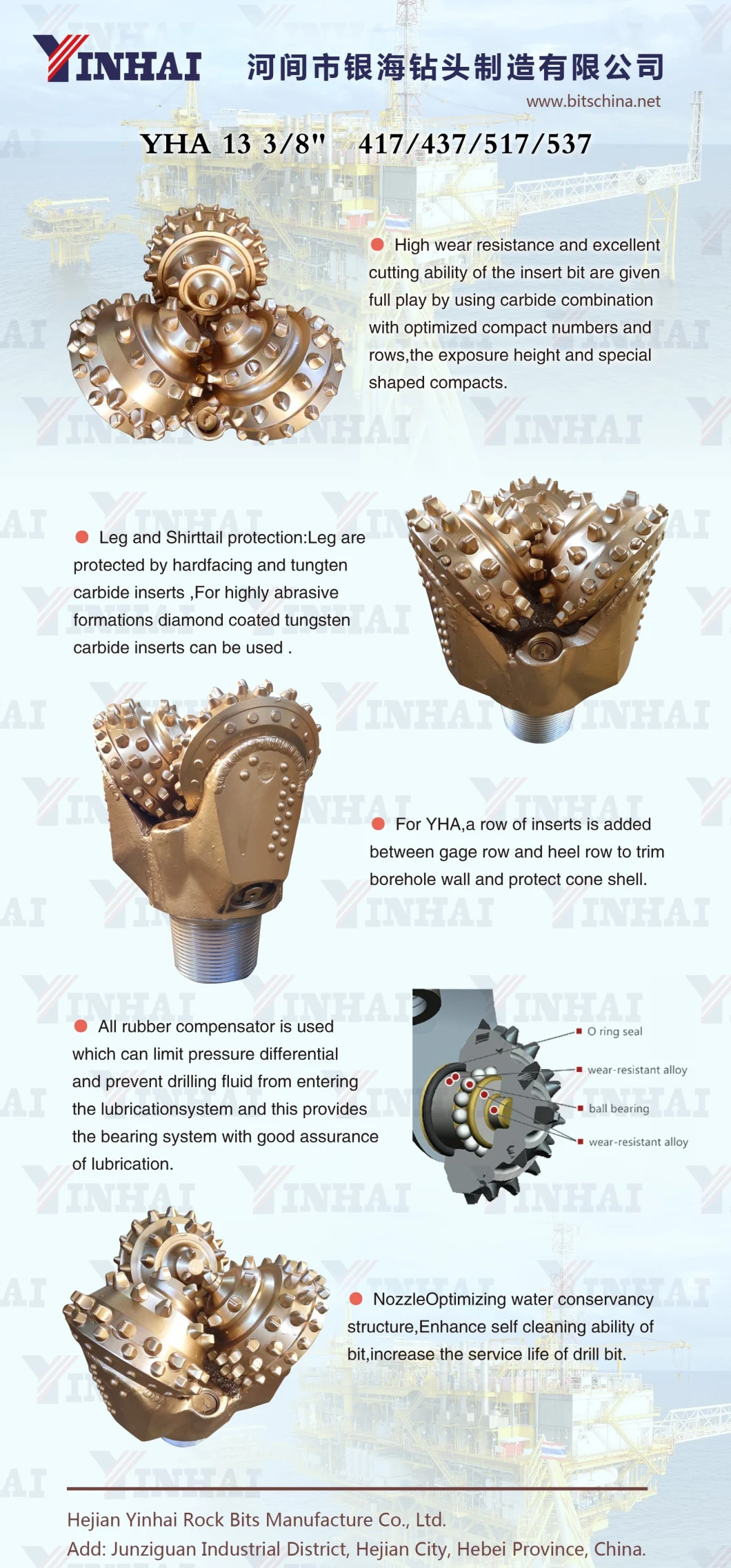 13 3/8 Inch TCI Tricone Drill Bit Roller Cone Bit