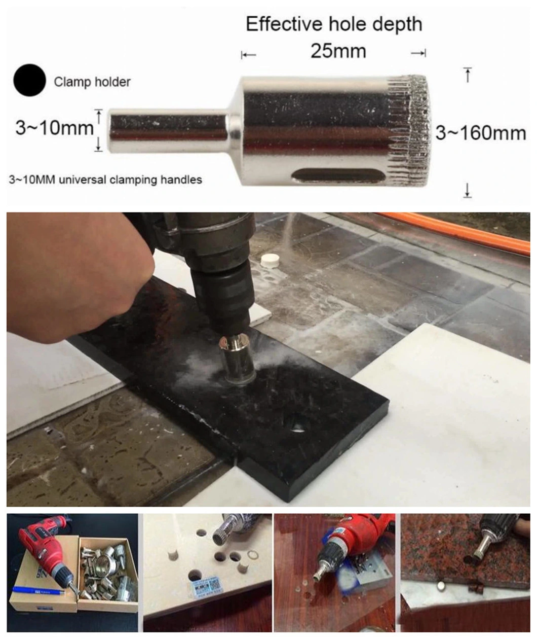 Vacuum Brazed Diamond Hollow Core Drill Bit for Marble