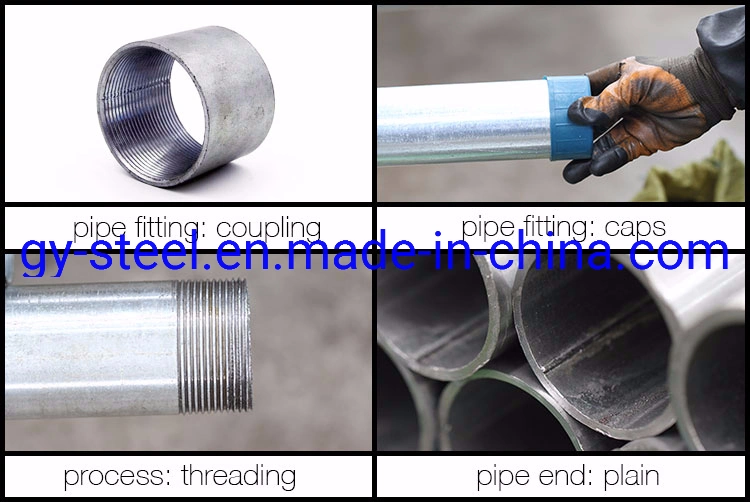 Galvanized Iron Pipe 5 Inch 76mm Diameter Galvanized Steel Pipe Sch 80 Galvanized Pipe