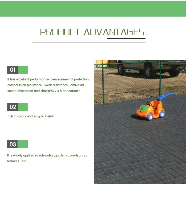 Outdoor Playground Rubber Safety Tiles/ 30mm Thick Rubber Flooring Mat