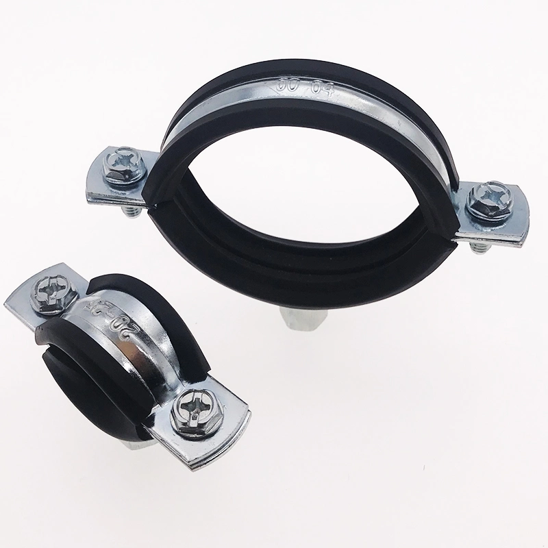 Wall Mount 6 Inch Pipe Clamp with Rubber Lined