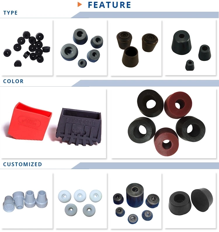 Furniture 25mm Rubber Chair End Tips Pipe Tube Plug Caps Door Bumpers Round Square Rubber Tube Cap Rubber Feet