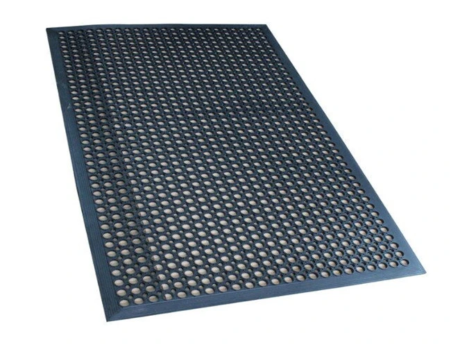 Black Anti-Slip Rubber Garage Floor Mat, Drainage Rubber Mat, Anti-Abrasive Rubber Mat