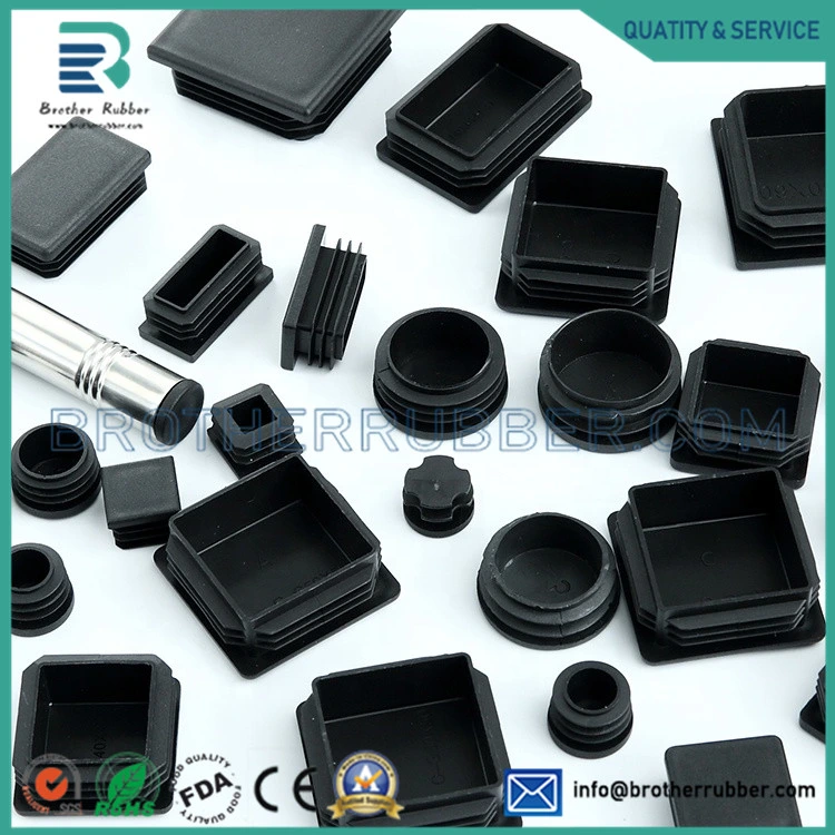 Furniture 25mm Rubber Chair End Tips Pipe Tube Plug Caps Door Bumpers Round Square Rubber Tube Cap Rubber Feet