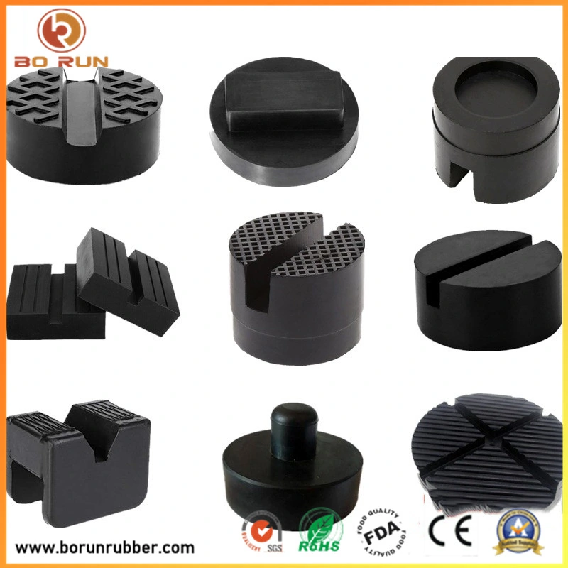 Customizable Universal Slotted Frame Rail Protector Rubber Pad Jack Support Block Black Rubber Jack Pad