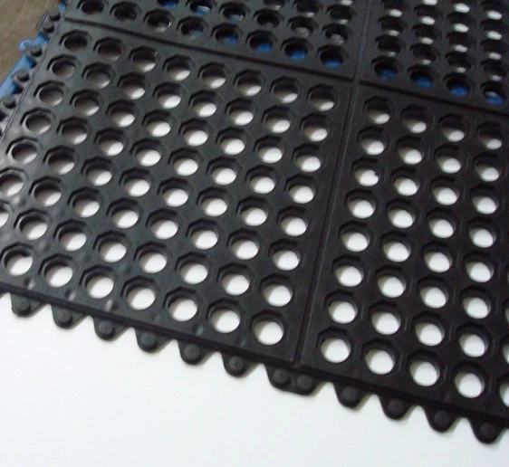 Interlocking Rubber Mat, Workshop Mat, Anti-Fatigue Rubber Mat Drainage Rubber Mat