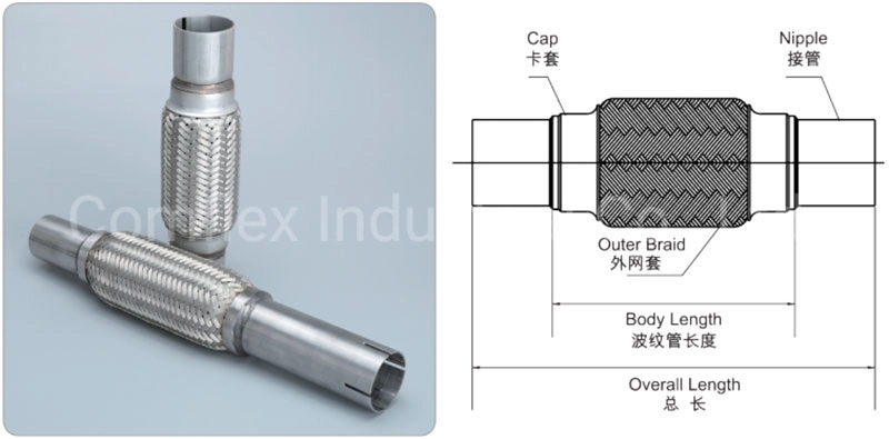 Comflex Factory OEM Exhaust System Car Exhaust Flexible Pipe/ Exhaust Bellows/ Flex Hose