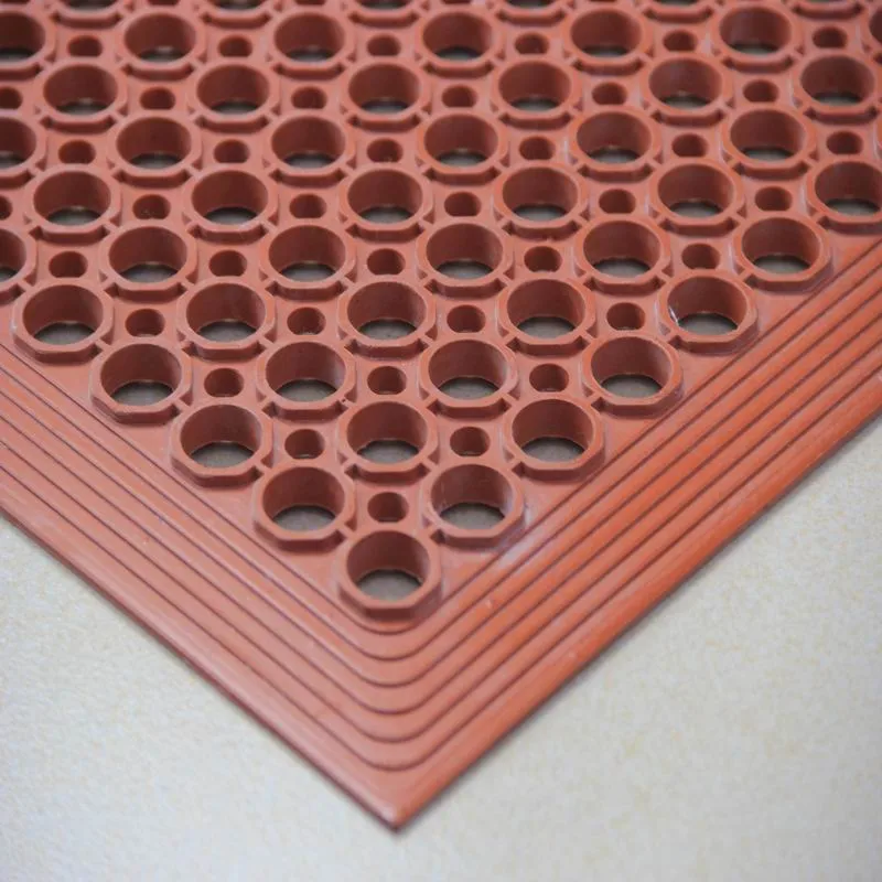 Oil-Proof Anti-Fatigue Perforated Rubber Ring Mat, 12mm Rubber Hole Mat