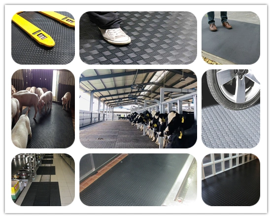 Rubber Sheet SBR Anti-Slip Checker Black Grey Mat /Roll Rubber Flooring Rubber Product